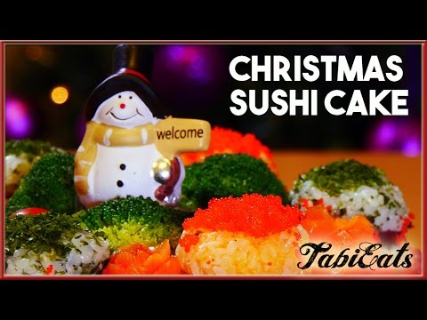 Christmas Sushi Cake (RECIPE) 【たまには豪華に】クリスマスケーキ寿司を作りました