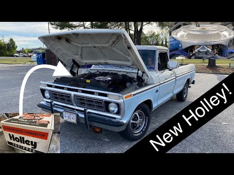Holley 2 barrel install on a classic ford truck.