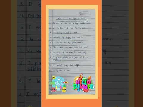 essay on How I spent my holidays ||  summer vacation || 10 lines on how I spent my summer vacation