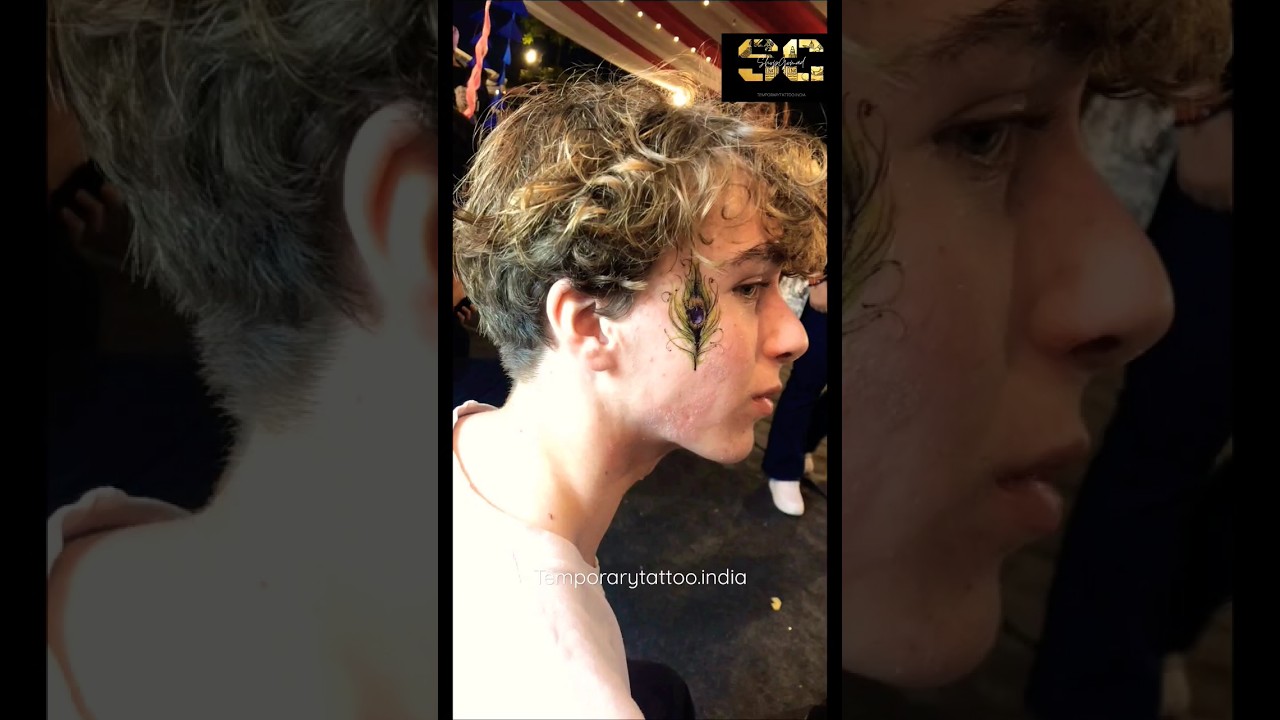 Waterproof Krishna Feather/ Peacock Feather Temporary tattoo #temporarytattoo #tattoo #tattoos