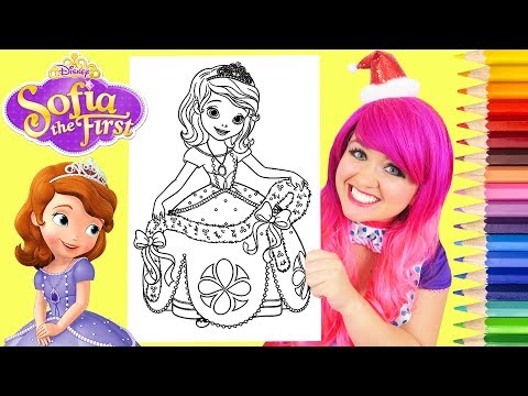 Coloring Sofia the First Christmas Coloring Book Page Prismacolor Colored Pencil | KiMMi THE CLOWN Video