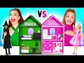 We Build Amazing Doll House Barbie VS Wicked Challenge By BaRaDa Challenge