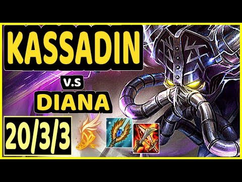 GOKU (KASSADIN) vs DIANA - QUADRAKILL 20/3/3 KDA MID CHALLENGER GAMEPLAY - BR