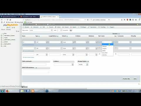 7 Creating Database Table Through Phpmyadmin