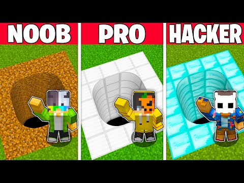 NOOB vs PRO vs HACKER: EN GÜVENLİ TÜNEL EVİ YAPI KAPIŞMASI! - Minecraft