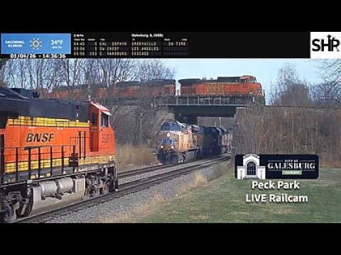Live webcam view of Peck Park BNSF Mainline Railcam