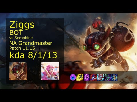 Ziggs Bot & Senna vs Seraphine & Sett - NA Grandmaster 8/1/13 Patch 11.15 Gameplay