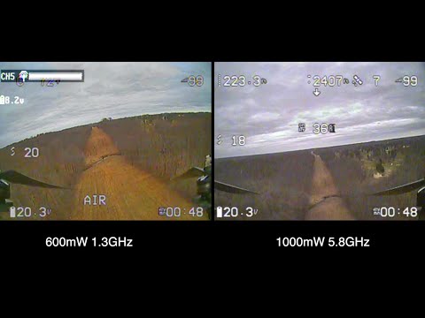 1.3ghz vs 5.8ghz, side-by-side at one mile