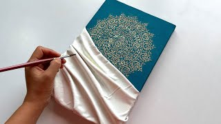 Creating a Stunning 3D Abstract Painting using  Stencil and a Piece of Fabric 🤩 | Texture art