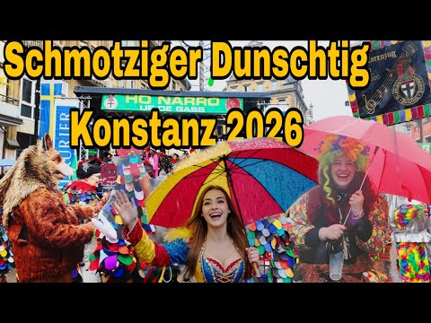 🌧️Schmotziger Dunschtig in Konstanz 2026 🔥| Wind & Regen, volle Fasnachtsstimmung