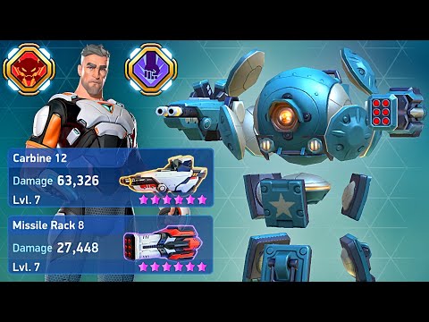 Surge with Carbine 12 + Missile Rack 8 - Mech Arena
