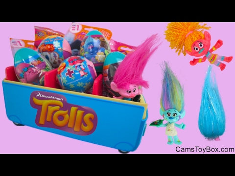 Dreamworks Trolls Surprise Plastic Easter Eggs Blind Bags Light Up Fashion Tags Chupa Chups Lollipop