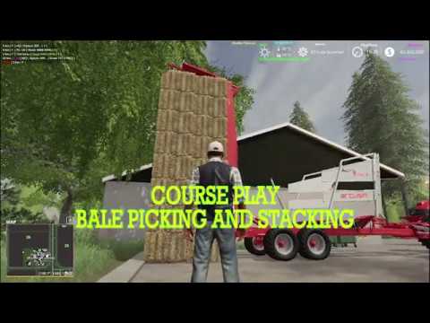 Farming Simulator 19 ||Auto Stacking Bale using Course Play