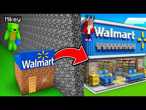 Mikey Poor vs JJ Rich WALMART Build Battle in Minecraft ! (Maizen)