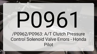 OBD Code p0961 Guide to Repair