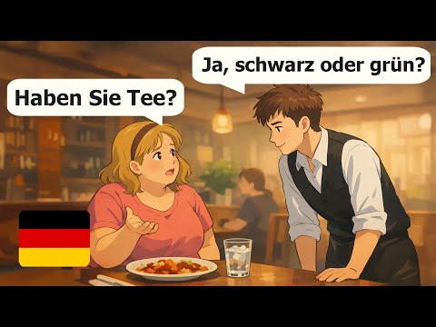 Learn German Language for beginners: 12 Daily German dialogues in Cafe (A1-A2 level)