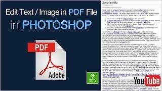 How to Change Text or Image in PDF File using Photoshop Easily (Edit PDF File in Photoshop) 2017