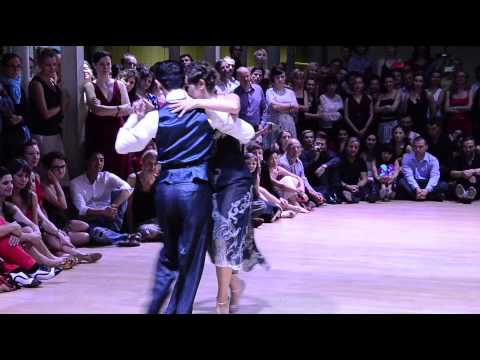  Stefania Colina  and  Juan Martin Carrara  are  dancing  to  a  tango  at  Łódź Tango Salon Festival  in  2014