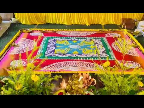 #yagna #dharma #shastra  navchndi yagna rajopachar prepration with #rangoli