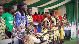 Senegal fans warm up their support routines ahead of World Cup