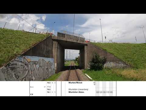 Cab ride Murten to Kerzers - Führerstandsmitfahrt Murten nach Kerzers