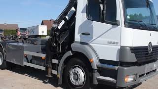 شاحنة ذات الخطاف Mercedes-Benz Atego 1823 +Hooklift + MKG crane - 6x hydraulic | صورة 4 - Autoline