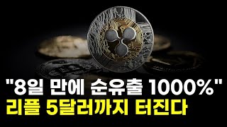 리플, 8일 만에 순유출 1000%…드디어 5달러까지 터진다