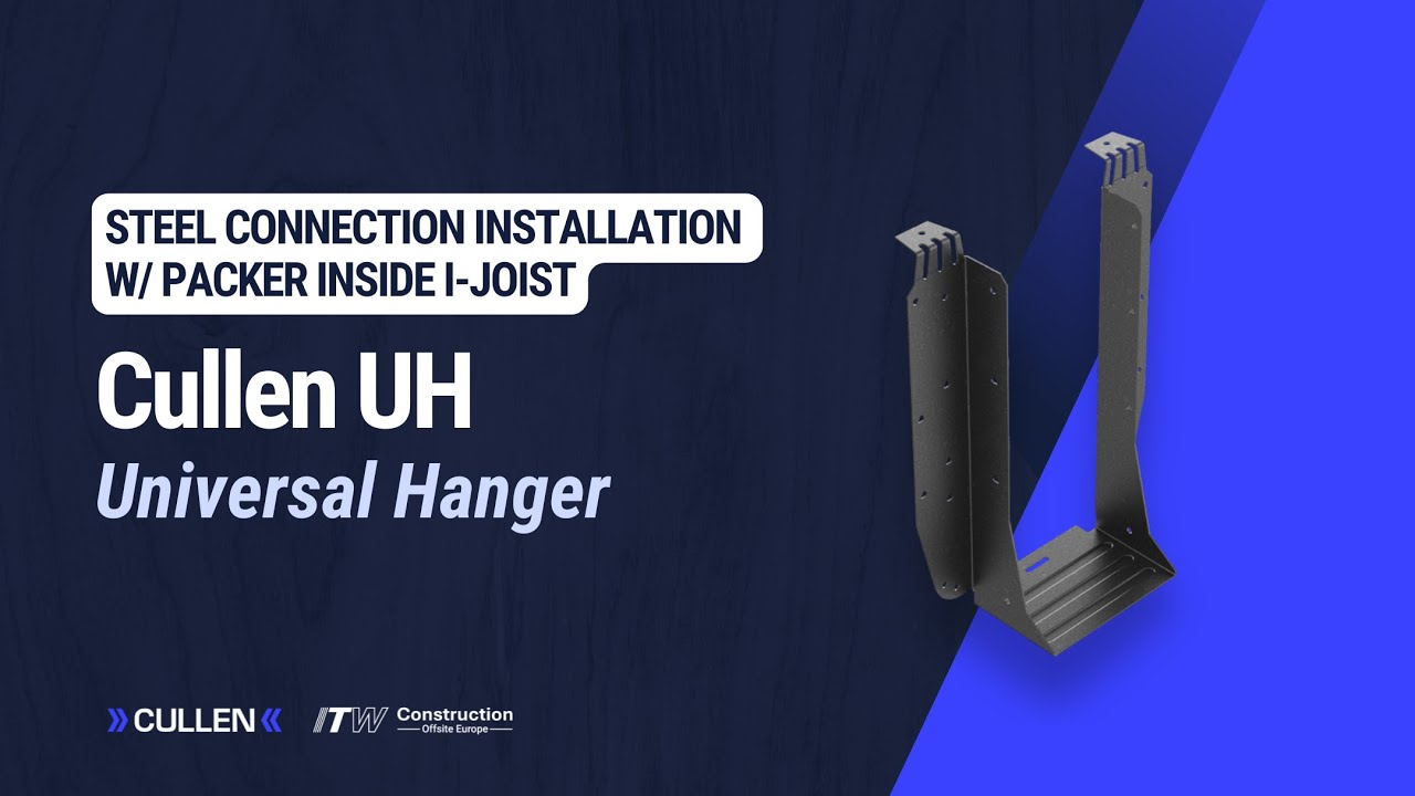 Cullen Universal Hanger (UH): Steel Connection With Packer Inside I-Joist Installation