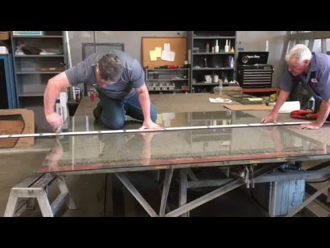 Custom cutting a glass table top