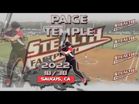 2022 Paige Temple (4.3) GPA First Base and Third Base, Softball Skills Video - Stealth