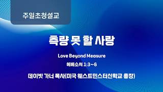 [사랑의교회] 측량 못 할 사랑 - 데이빗 가너 목사(미국 웨스트민스터신학교 총장)