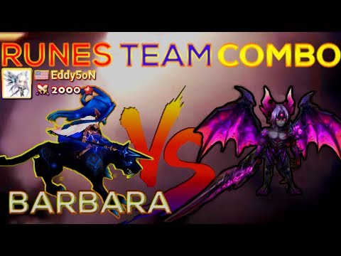 Summoners War Barbara Water Beast Rider Runes Team and Combo in Guardian RTA