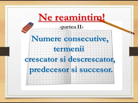 Clasa a II-a | Numere consecutive, crescătoare, descrescătoare, predecesor și succesor | FiseMate.ro
