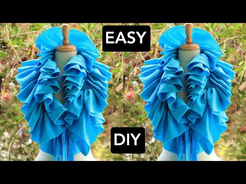 How to Make a Ruffle Shawl Top | BOLERO Jacket | Shawl Ruffle Scarf Tutorial | DIY