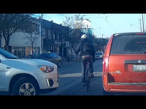 Toronto Cyclist Nearly Hit By Careless Driver