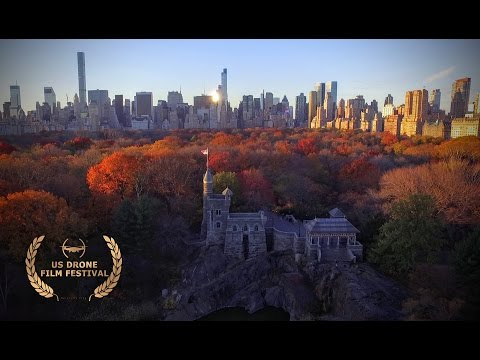 Autumn in Central Park (NYC aerial drone footage of fall foliage)
