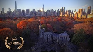 Autumn in Central Park (NYC aerial drone footage of fall foliage)