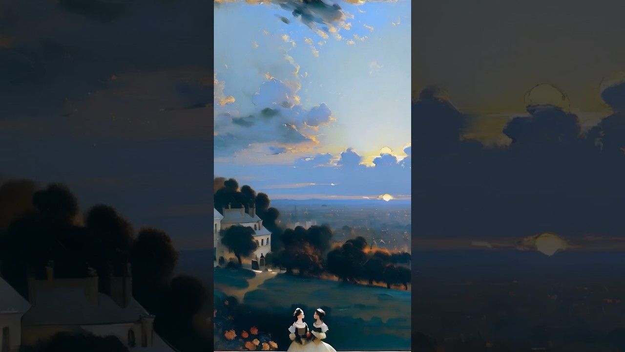 AI Created | Experience a breathtaking sunset in a stunning oil painting style! 🎨🌅 #SunsetPainting