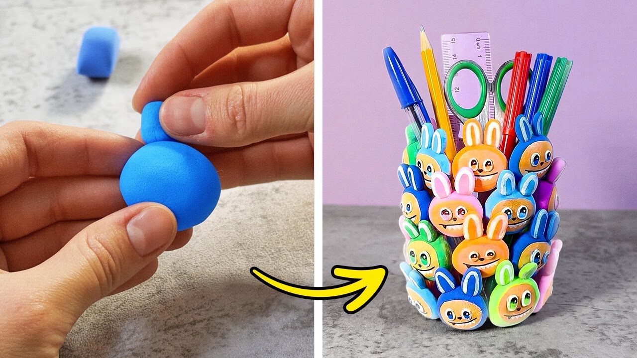 🎨 POLYMER CLAY DIY 💖 How to Make Cute & Colorful Crafts at Home