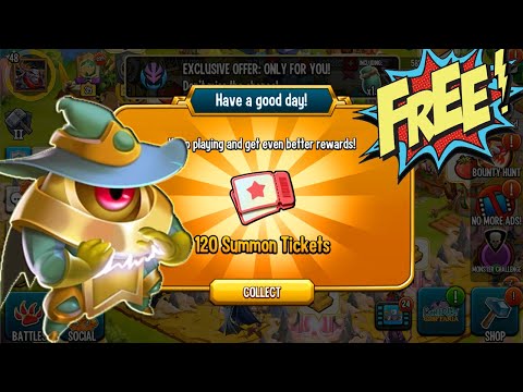 Monster Legends Get 120 Tickets free!! Food Gold Sparkus 150 review bounty hunt