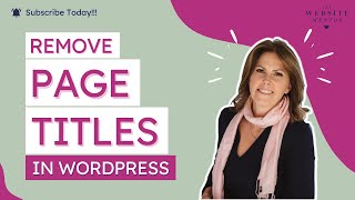 Remove Page Titles in WordPress