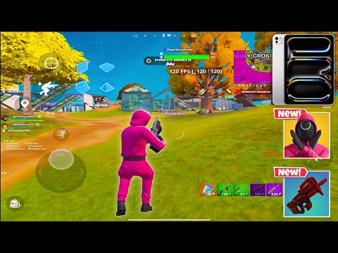 iPad Pro M4 120 FPS Fortnite Mobile Gameplay *Fortnite SQUID GAMES is HERE! New RELOAD MAP UPDATE!*