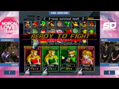 NorCal Loves Teams - Loser Semis: Shroomed & Alan (Sheik & Peach) vs Reno & Cactuar (Sheik & Fox)