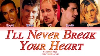 Backstreet Boys - I&#39;ll Never Break Your Heart (Color Coded Lyrics)