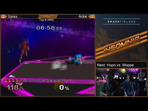 Insomnia XX - Melee Singles - Winners Semis - Acke(Luigi) vs saska(Cpt.Falcon)