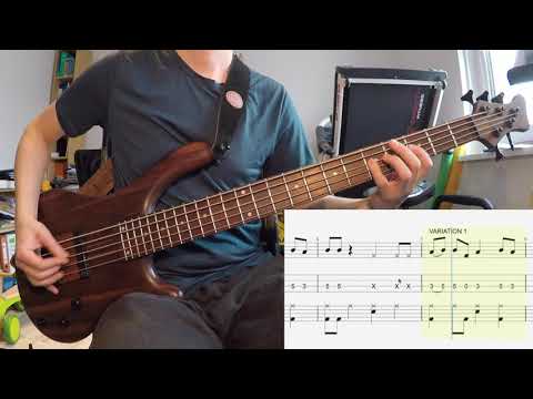 GrooveCell - Bass & Drum Grooves - rock_metal_0004 (Video + Score) - 120 bpm - 4/4