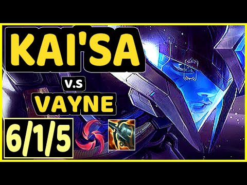 HENA (KAI'SA) vs VAYNE - 6/1/5 KDA BOTTOM ADC CHALLENGER GAMEPLAY - KR