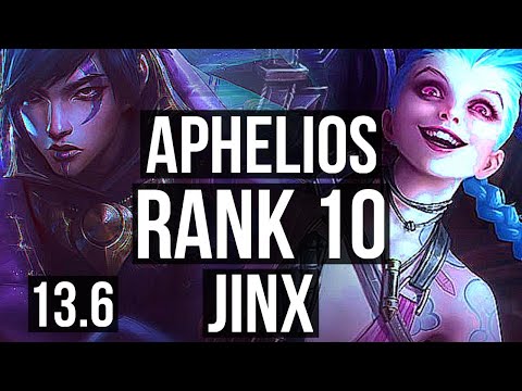 APHELIOS & Thresh vs JINX & Morgana (ADC) | Rank 1 Aphelios, 10/1/1, Rank 10 | KR Challenger | 13.6