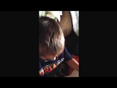 Ty reading his birthday card