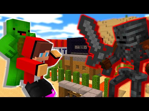 MAIZEN : Mutant Wither Skeleton vs Security House  - Minecraft Animation JJ & Mikey